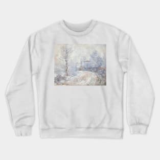 L'entree de Giverny Sous la Neige by Claude Monet Crewneck Sweatshirt